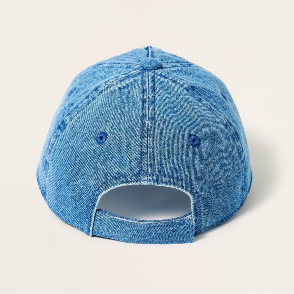 PARKE Target Denim Baseball Cap with Red Embroidered Logo - Picture 2 of 4